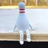 Bowling Buddy Figurine Bowling Ball Ornament with Articulated Legs Mini Bowling Pin Decoration Collectible for Home Shelves Desks Tables Display