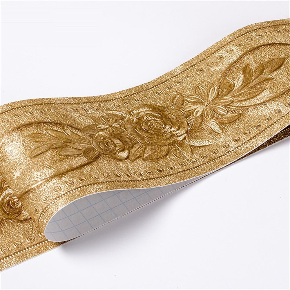 10CM PVC Waterproof Waist Line Wood Marble SelfAdhesive Skirting Line Wallpaper Living Room Decor Vinyl Border Wall Corner Stick