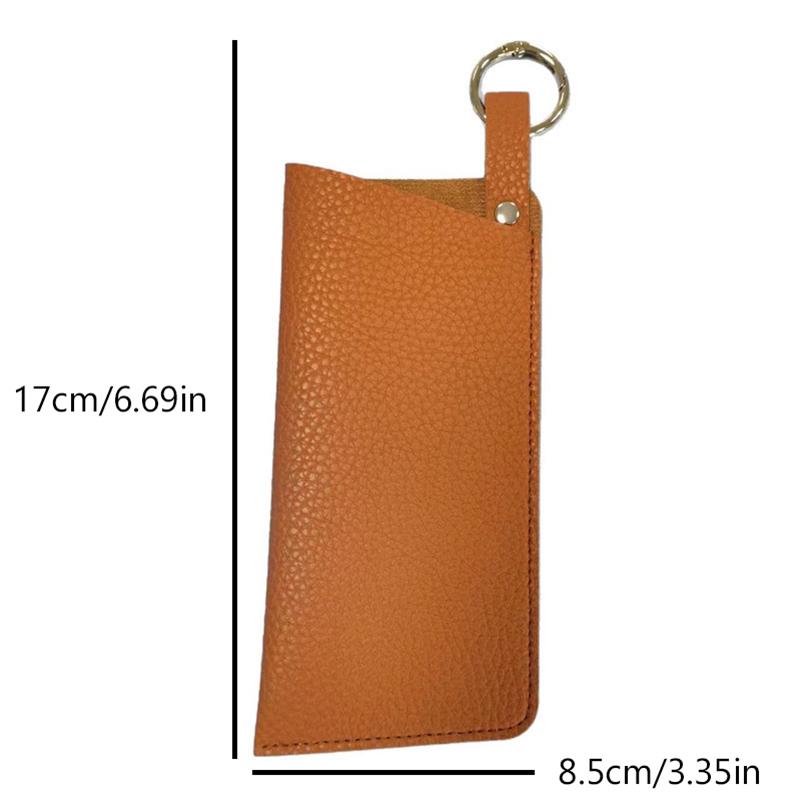 Luxury Women'S Eyeglass Case Leather Soft Holder Pocket Cases Slim Travel Pouch Keychain For Sunglasses Eyeglasses Eyewear