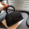 Woven Pattern Mini Handbag Women Solid Color Crossbody Bag Fashion Top Handle Square Purse