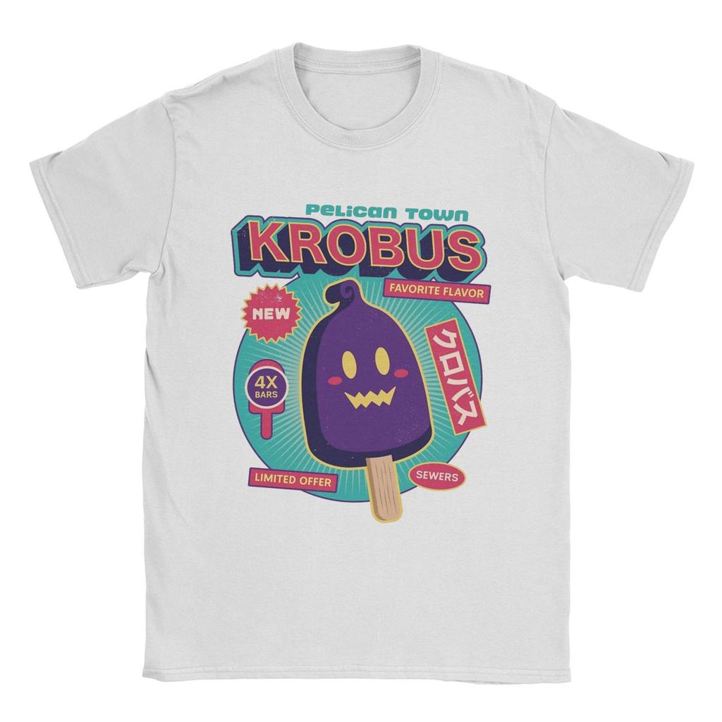 Männer Krobus Eis Stardew Valley T-Shirt Spiel Anime Baumwollkleidung Lustiges Kurzarm Rundhals T-Shirt Bedrucktes T-Shirt