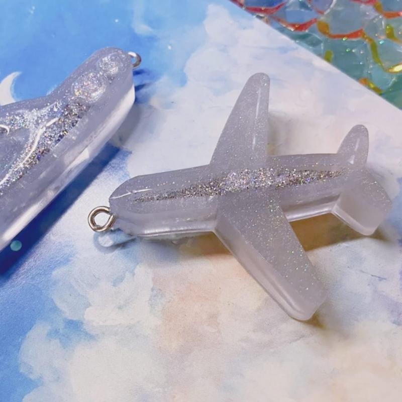 Geometry Airplanes Ornament Resin Casting Silicone Mold Woman Keychain Decor Pendant Quicksand Mold for  Crafts