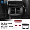 Real Soft Carbon Fiber Sticker For SEAT Ateca 5F 2016-2025 For Cupra Ateca 5F 2018-2025 LHD RHD Car Rear Air Outlet Frame Trim