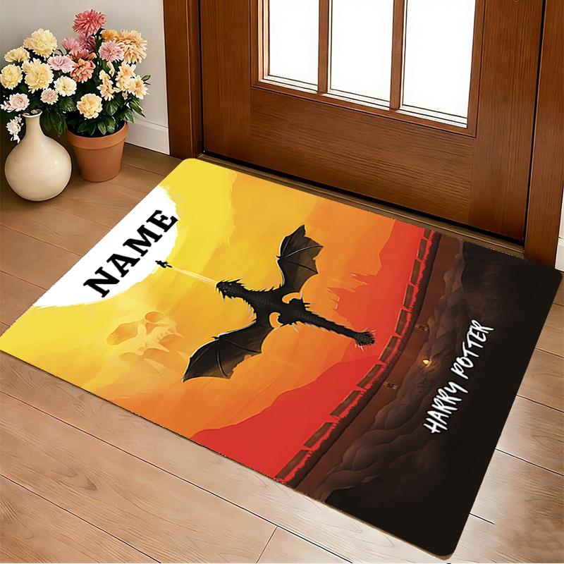Custom Name Owl Art Living Room Non-Slip Area Rug Soft Carpet for Bedroom Kids Playroom Sofa Office Home Decor Doormat