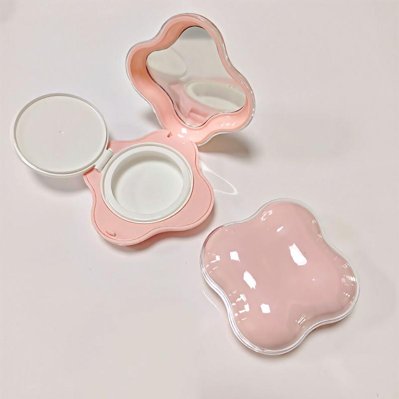 

15G Порожня коробка-пудрениця з кришкою-клапаном, портативний косметичний кейс для макіяжу, контейнер для BB-крему / тонального засобу / рум ян з дзеркалом