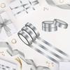 4 Rolls Silvery Metallic Mirror Tape DIY Graphic Art Tape Self-Adhesive Film Decor Tape for Wall Wardrobe Bathroom Decoration Gift Wrapping Crafts
