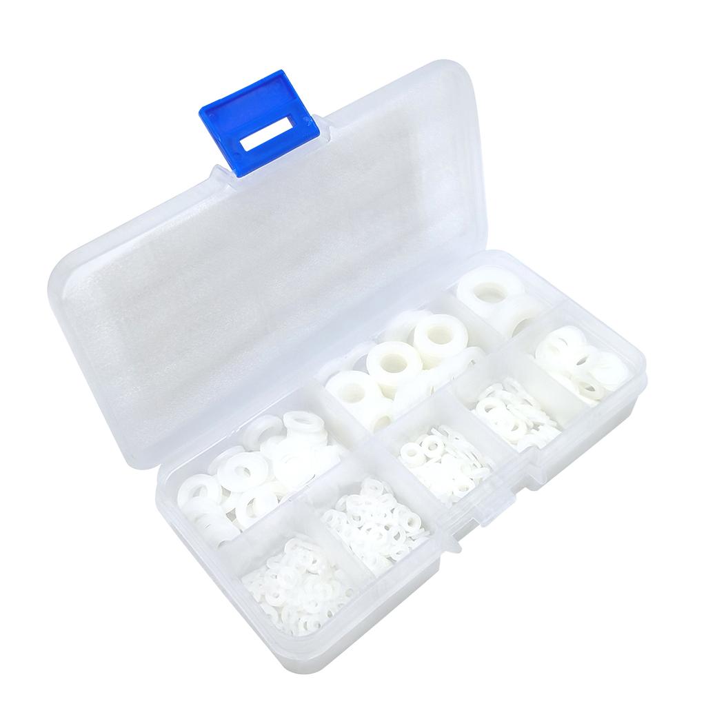 Pack Of 500 Nylon Washers Home Improvement Flat Spacer Pads Nylon Flat Washer Assortment Suitable for Furniture Hardware