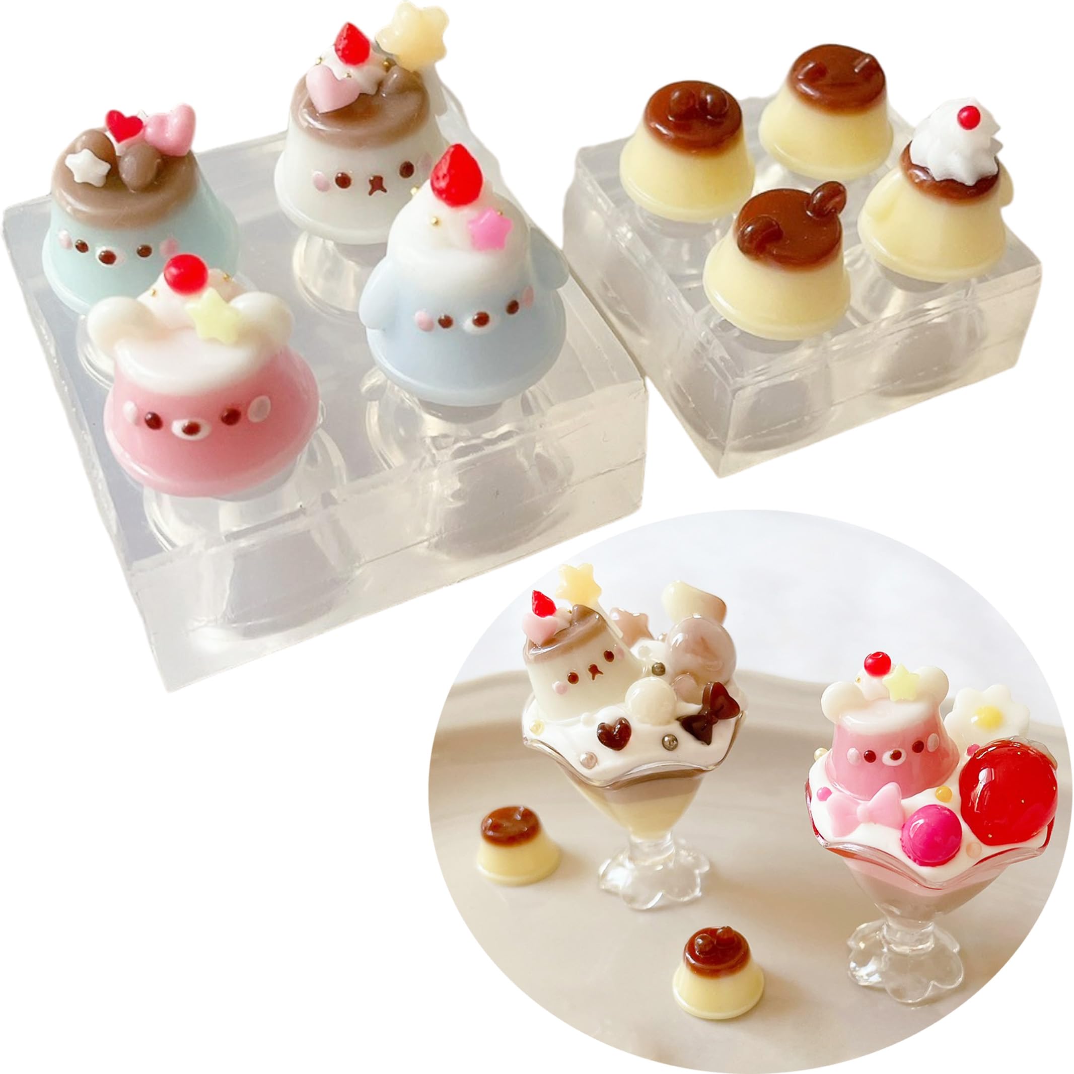 

Evergarden Silicone Molds for and Cat of Miniature Animal Resin Resin Silicone Mirror Finish Pudding, Sweets, Bear, Rabbit, Dog, (Set 2) - Desserts,