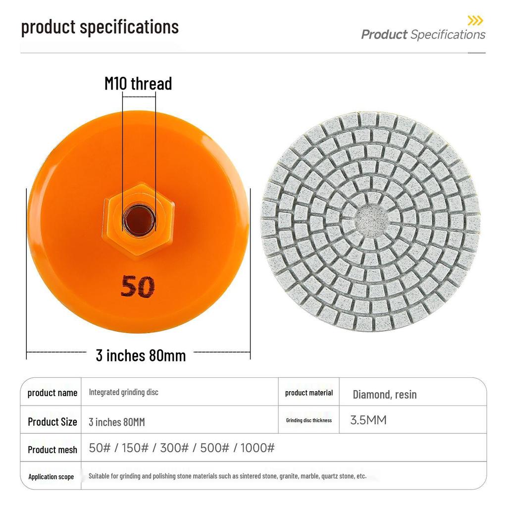Diamond Dry Grinding Disc for Marble, Tile, and Granite - Polishing and Trimming with Angle Grinder