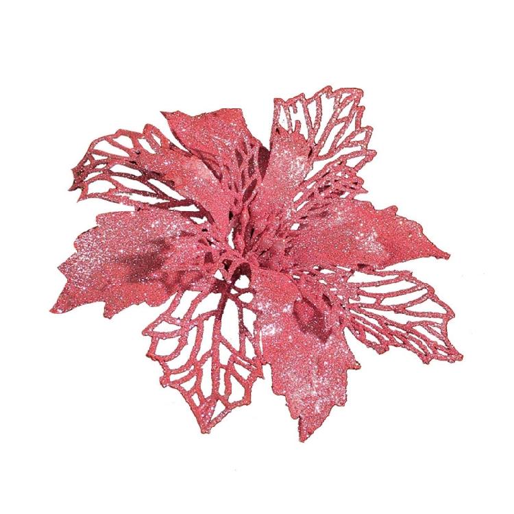 Artificial Glitter Christmas Flower Set of 6 Decorative Wreaths Wedding Party