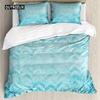 Turquoise Duvet Cover Set Retro Floral Background with Hibiscus Silhouettes Dramatic Romantic Nature Art Polyester Duvet Cover