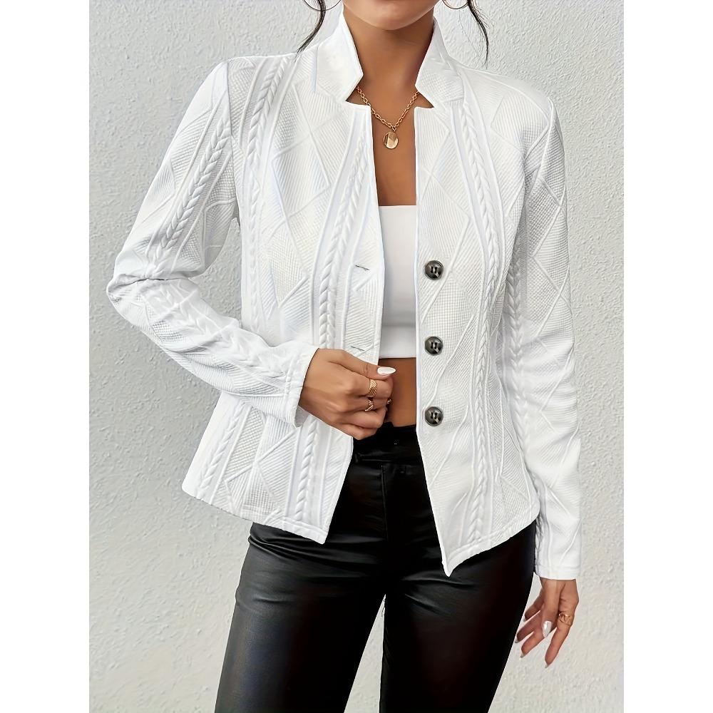 European, American autumn and winter button pattern small blazer S белый