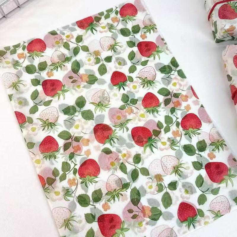 10 Sheets Cute Strawberry Snow Pear Paper Flower Bouquet Wrapped With Flower Lining Wedding Decor DIY Outdoor Gadgets