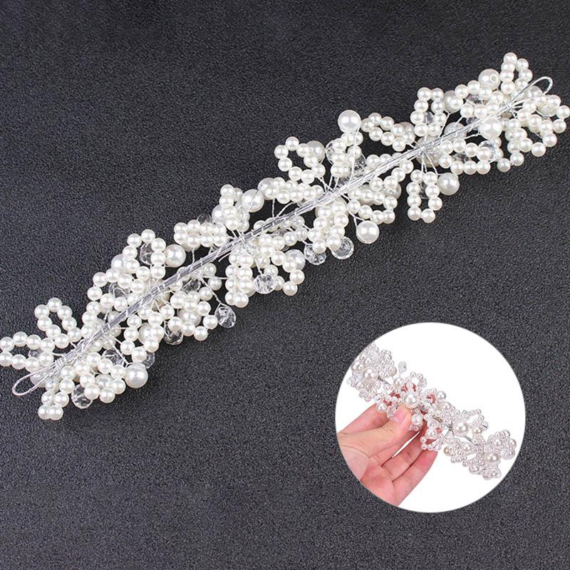 Bridal Wedding Headband Crystal Flower Tiara Crown Pearl Rhinestone Hair Band