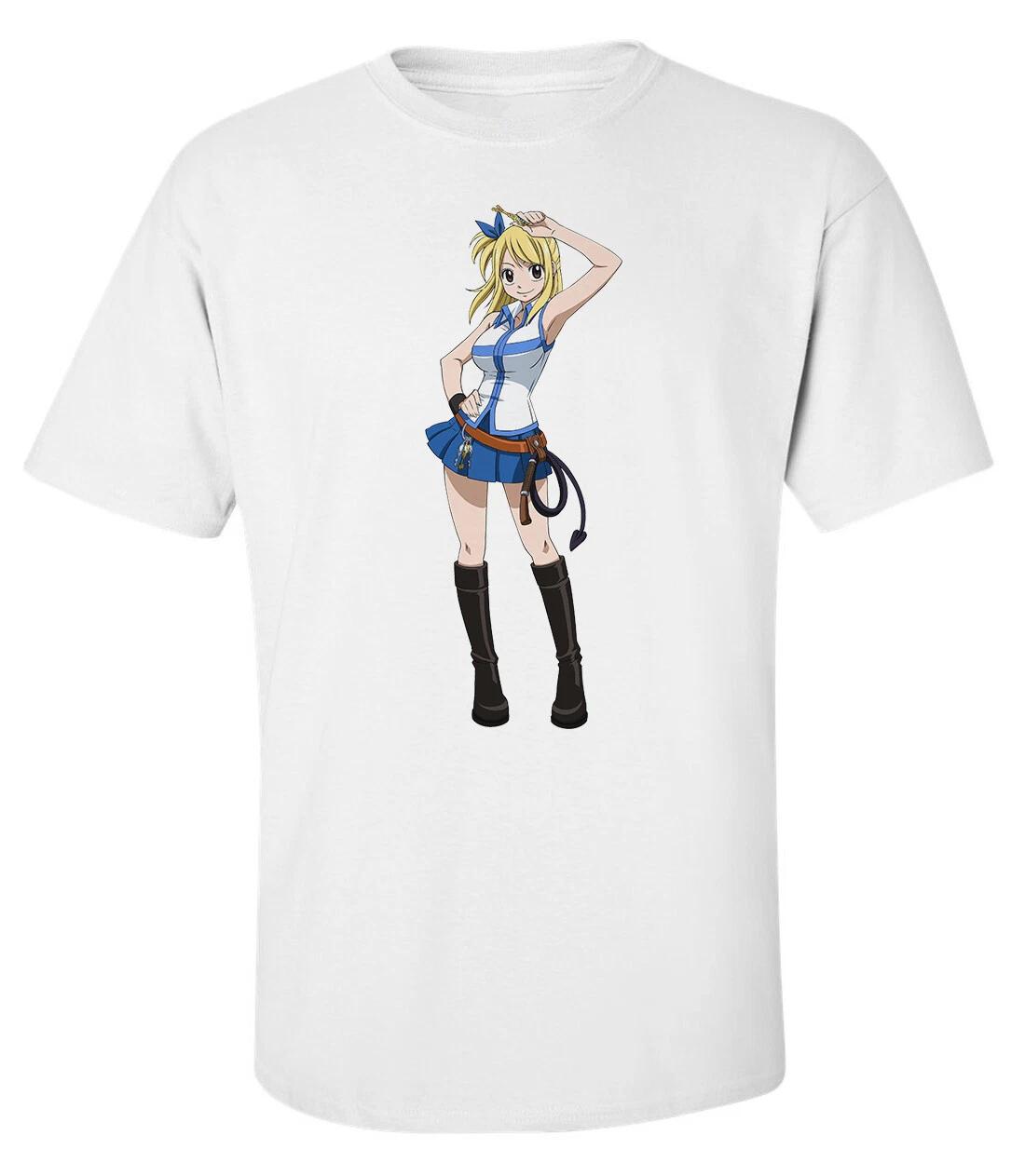 Fairy Tail Lucy Heartfilia Anime Character Printed Cotton T-shirt Top Tee 120