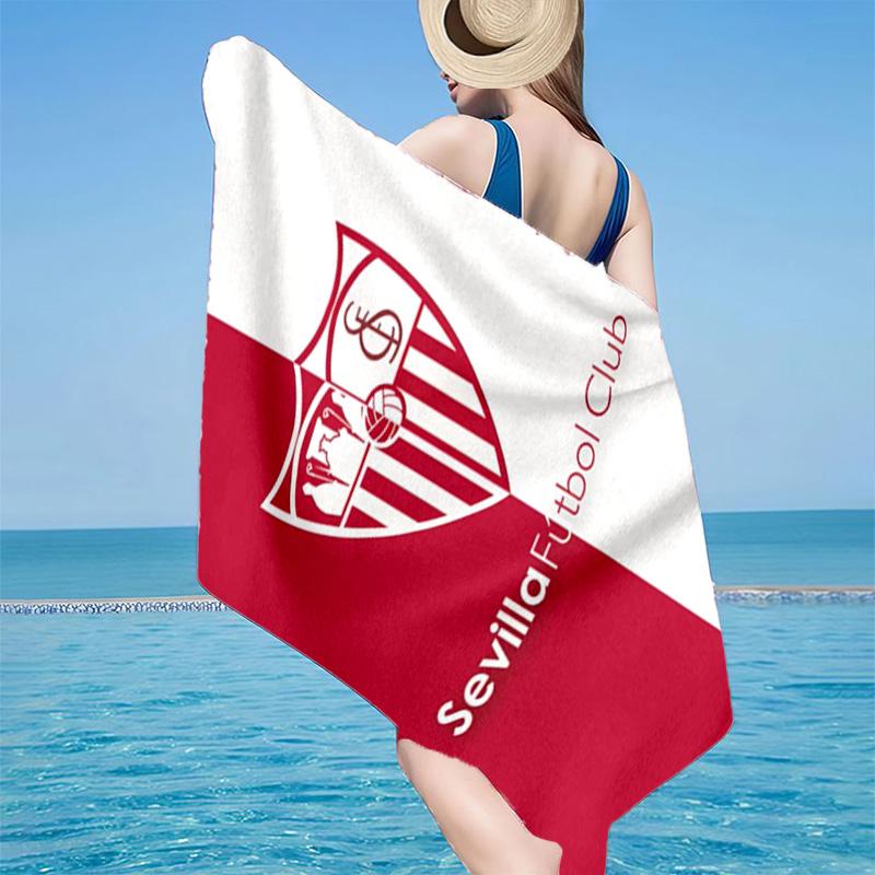 Sevilla Fc Crest Design Microfiber Beach Towel, Lightweight And Quick-Dry, for Summer Travel, Beach Essential, Swimming Pool