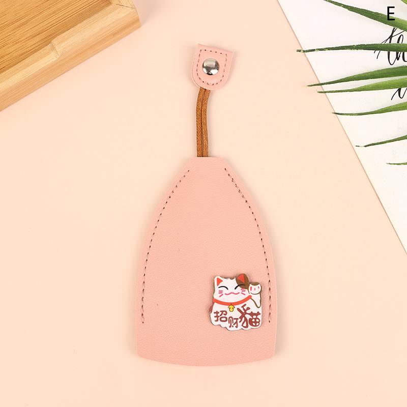 Roztomilý Kreatívny Vytiahnuteľný Veľkokapacitný Puzdro na kľúče Kreslená Koža Unisex Vytiahnuteľný Typ Taška na kľúče PU Koža Peňaženky na kľúče E