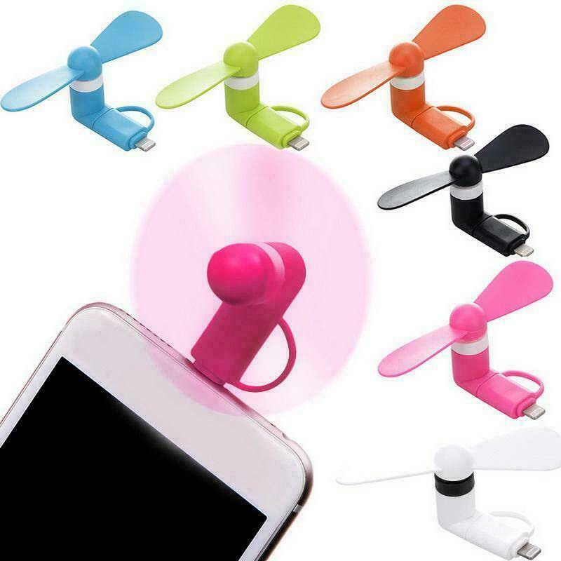 Apple Phone Mini Plugin Fan With Soft Blades Portable Cooling For Commuting And Office