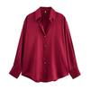 Kaslead New Arrival Women's Fashion Style Fashion Minimalist Silk Satin Textured Shirt 2074580