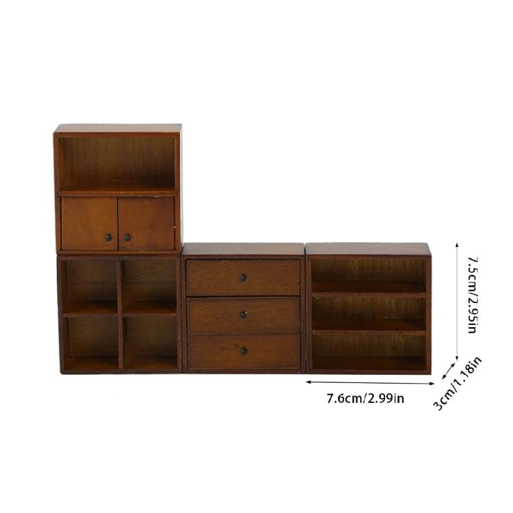 Dollhouses Furniture 1/12 Scale Wooden Display Cabinet Sideboard Model for Miniature Project Decoration and Collectors