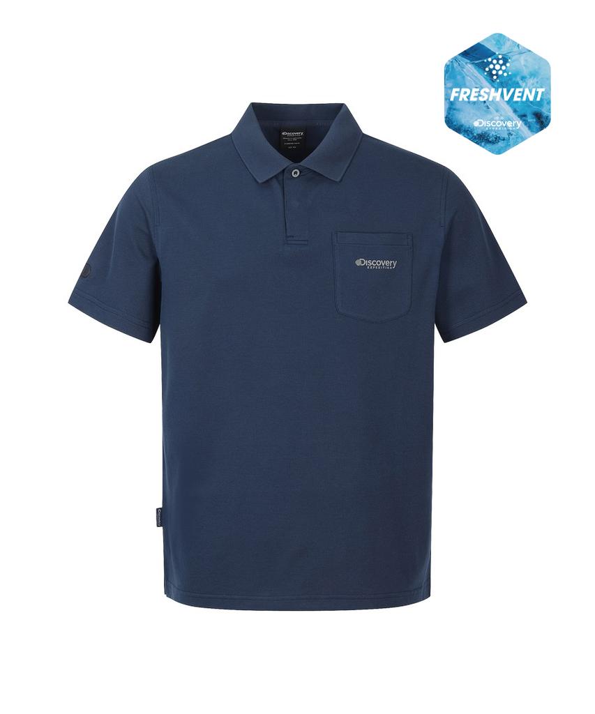 DISCOVERY EXPEDITION Men'S Freshvent Ted Pocket Polo Shirt (D/Navy)