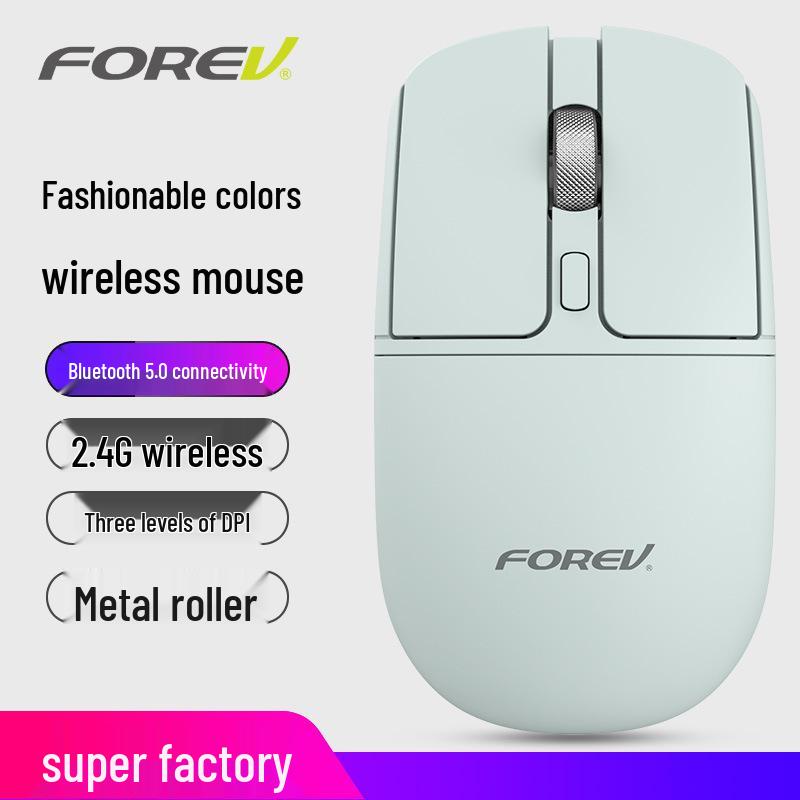 FV-386 Dual Mode Silent Metal Mouse: Wireless 2.4G + Bluetooth for Laptop/Desktop