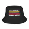 Casual Venezuela Map 7 Stars Flag Bucket Hat Women Lightweight Hiking Venezuelan Fishing Hat Bob Hats