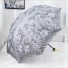 Folded Retro Embroidered Lace Double Layer Vinyl Three-fold Umbrella Wedding Umbrella