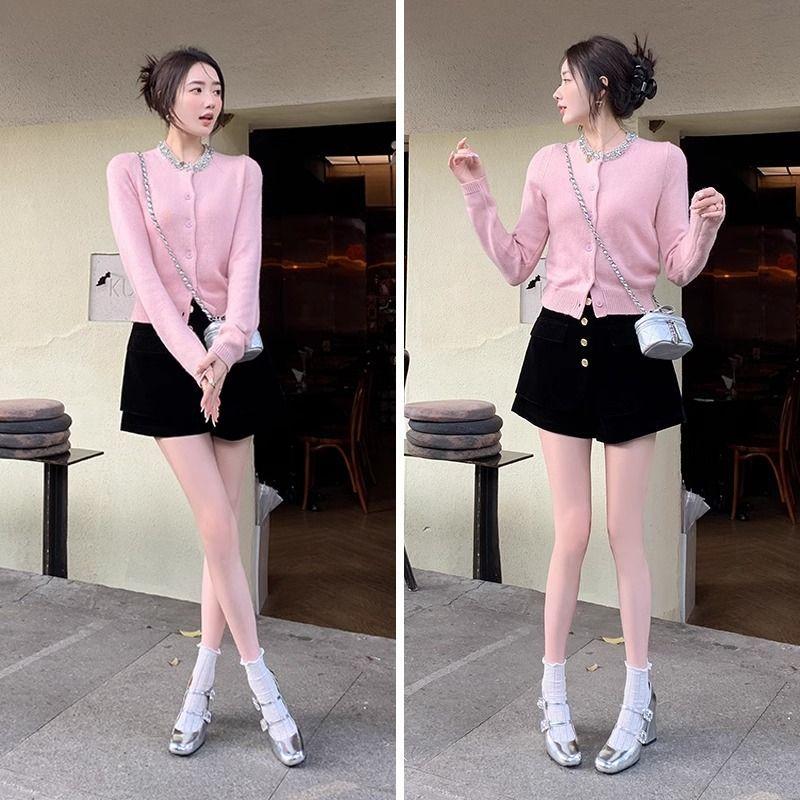 French retro Mary Jane shoes women's spring and autumn burgundy square head thick heel single shoes silver one-word buckle with high heel small l