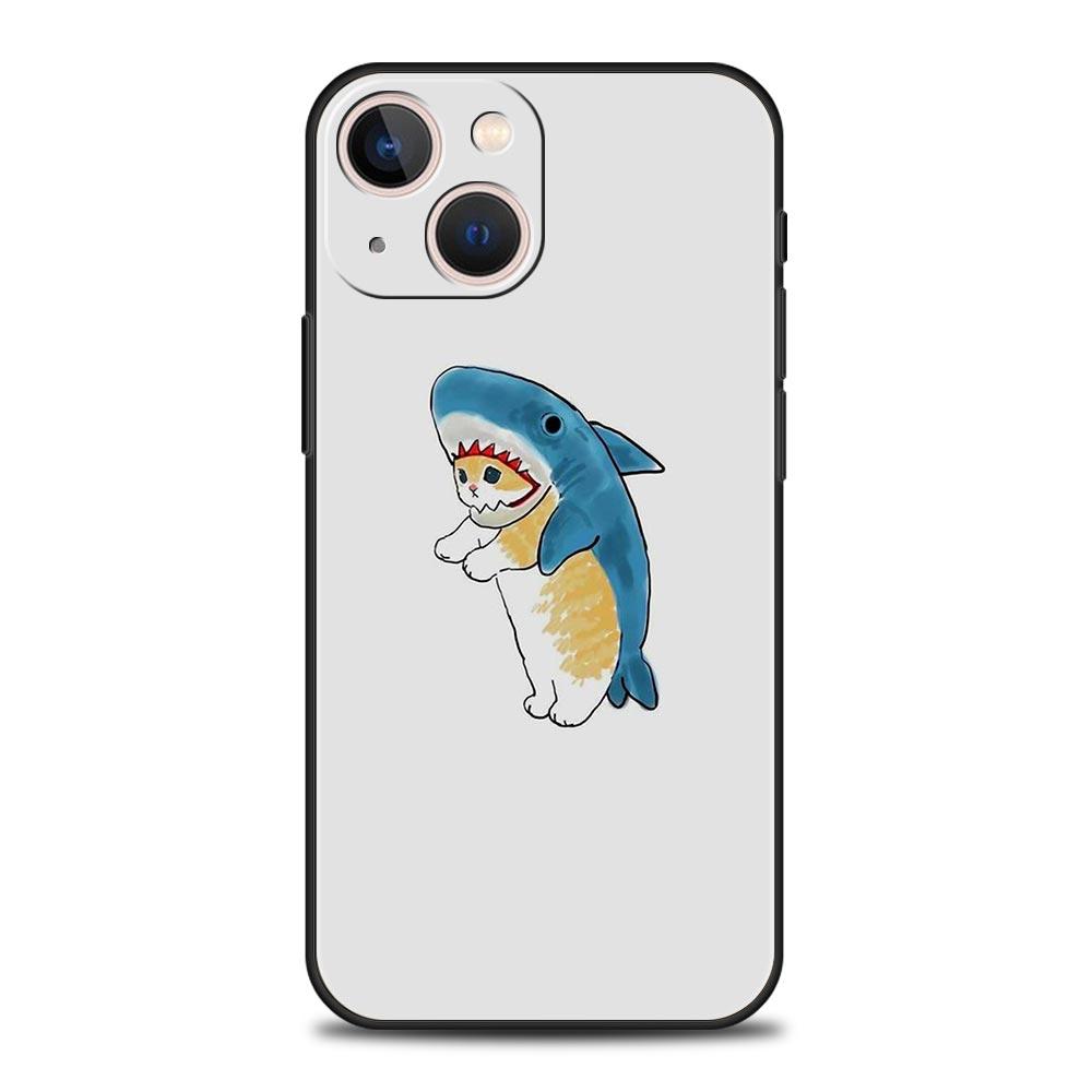 Cute Animals Cat Cartoon Phone Case For iPhone 17 16 15 Pro Max 11 12 13 14 7 8 Plus SE 2020 X XR XS Cover Soft Black