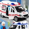 Mini Car Diecast Ambulance Fire-Truck Policecar Model Sound And Light Vehicle Simulation Collection Gifts Toys Boys