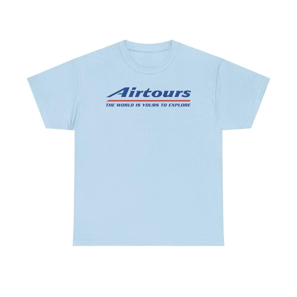 

Airtours The World Is Yours To Explore Vintage Charter Airline Logo T-shirt 4XL