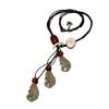 Summer Statement Ceramic Bead Necklace Bohemian Leaf Fringe Jewelry Women’s Retro Ethnic Clavicle Chain Accessory