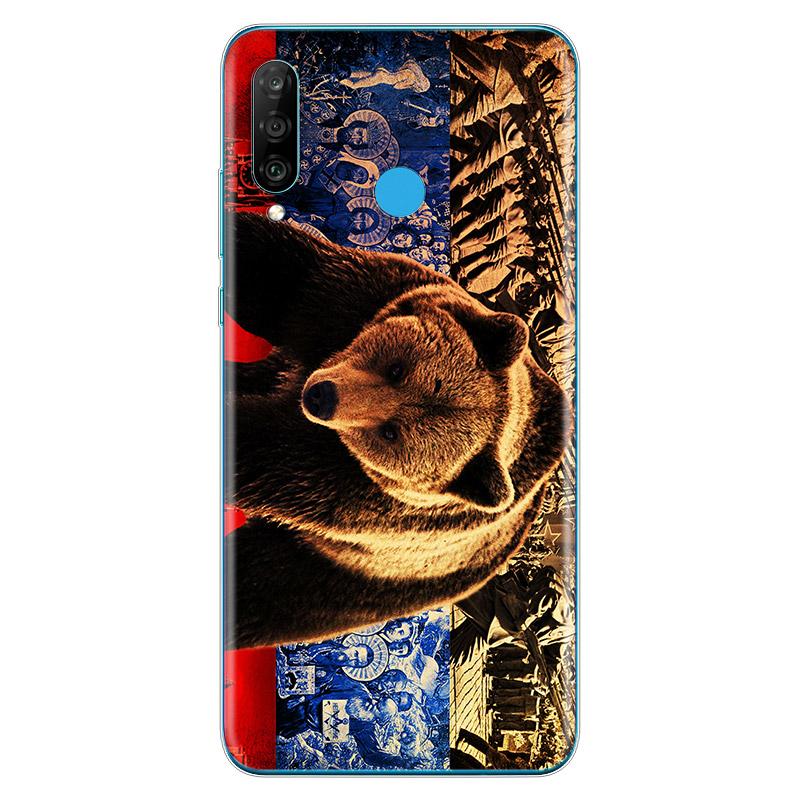 Russia flags Emblem Soft TPU Silicone Cover For Huawei P40 P30 P20 Pro P10 P9 P8 Lite E Plus 2019 2017 Phone Case