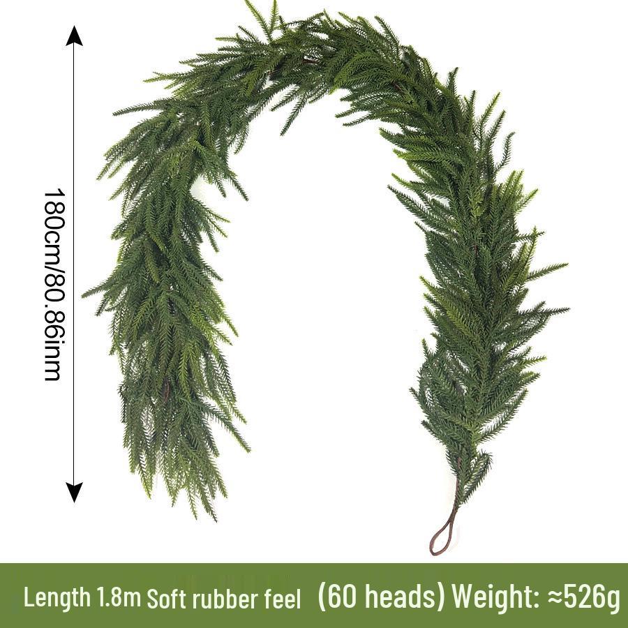 Artificial Christmas Cypress Pine Vine Décor with Plastic Greenery
