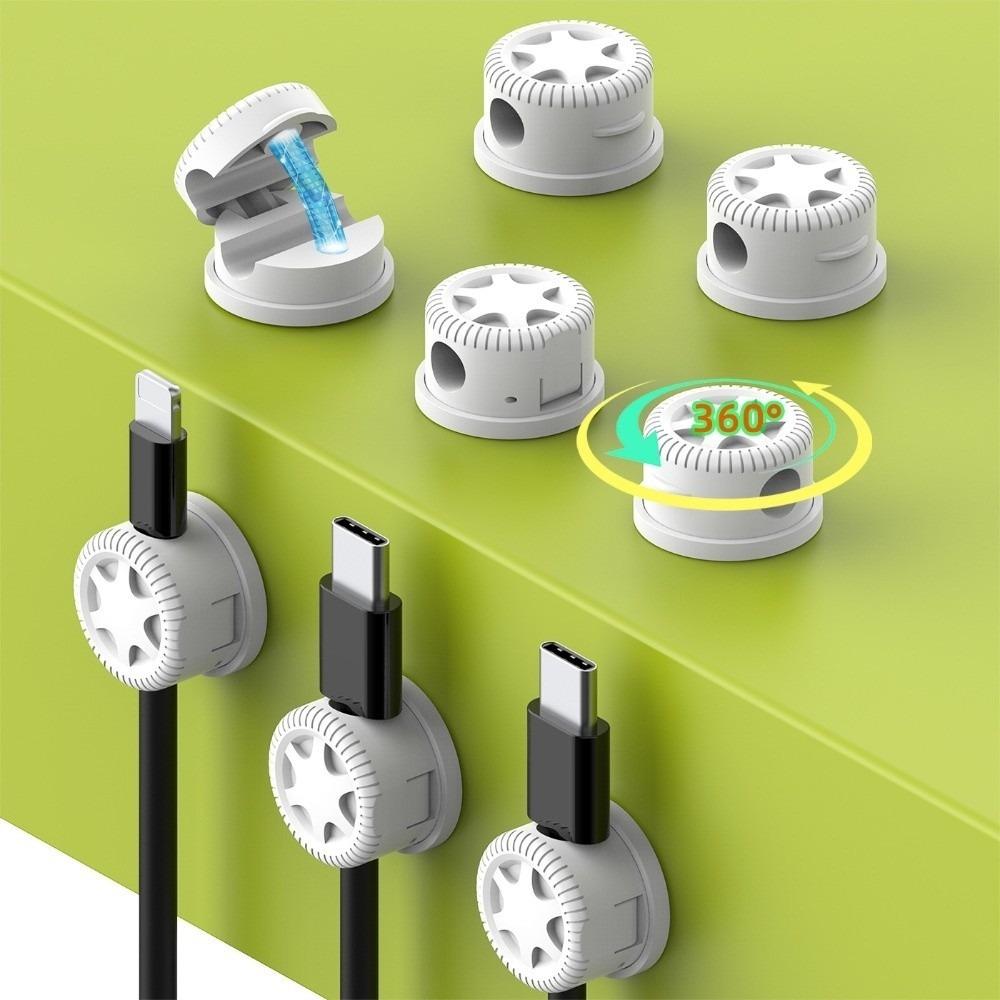 6pcs/9pcs Adjustable Desktop Cable Organizer Adhesive Cord Cable Organizer  Wire Organization