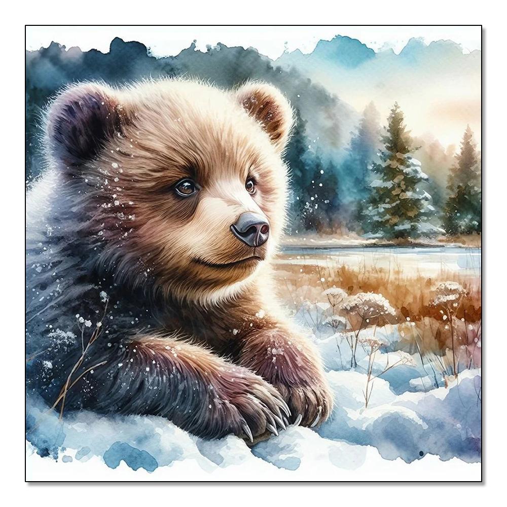 Full Round Diamond Painting Animal Wolf 5d Diy Diamond Mosaic Landscape Winter Home Decorative Rhinestone Pictures Craft Kit