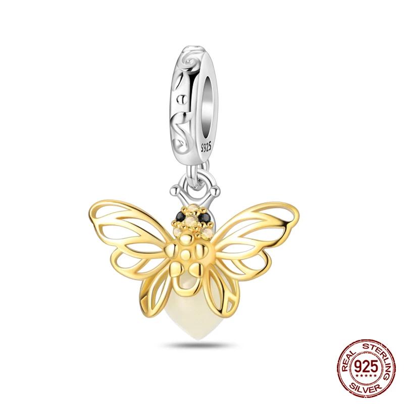 100% Copper Beautiful Spring Flowers Butterfly Firefly Charms Beads Fit Original Bracelets Diy Jewelry