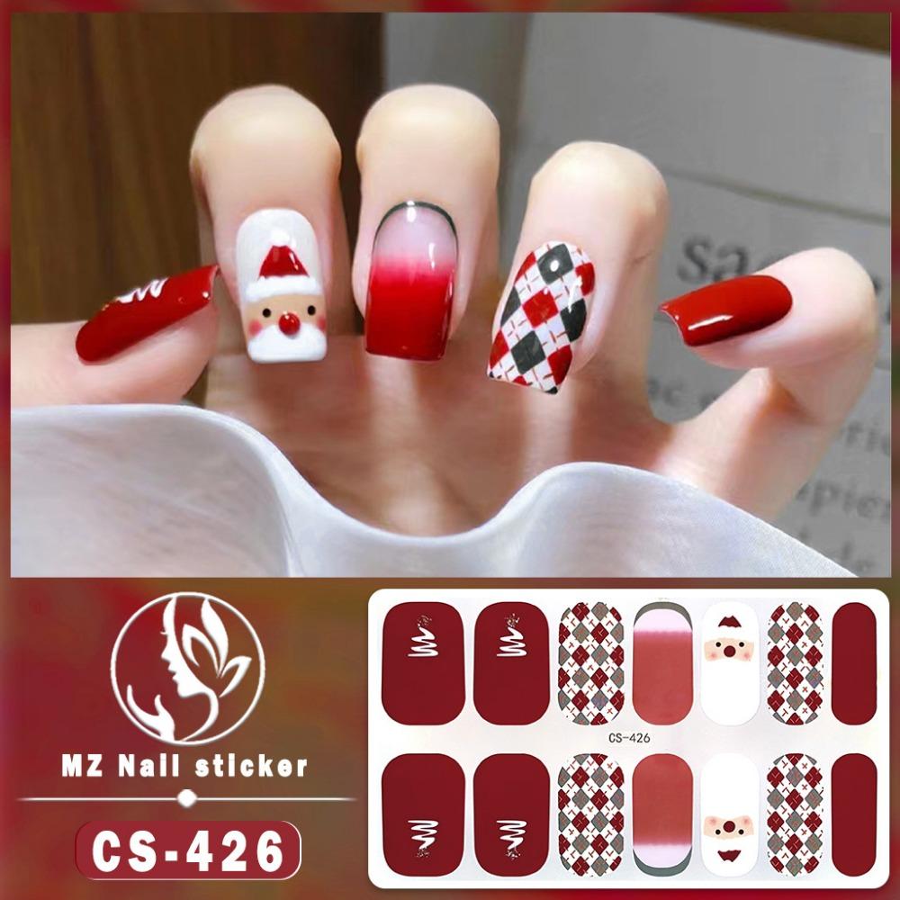 Christmas Waterproof No-bake Gel Nail Polish Film Full Sticker European and American Style Nail Film Sticker Nail Film Sticker