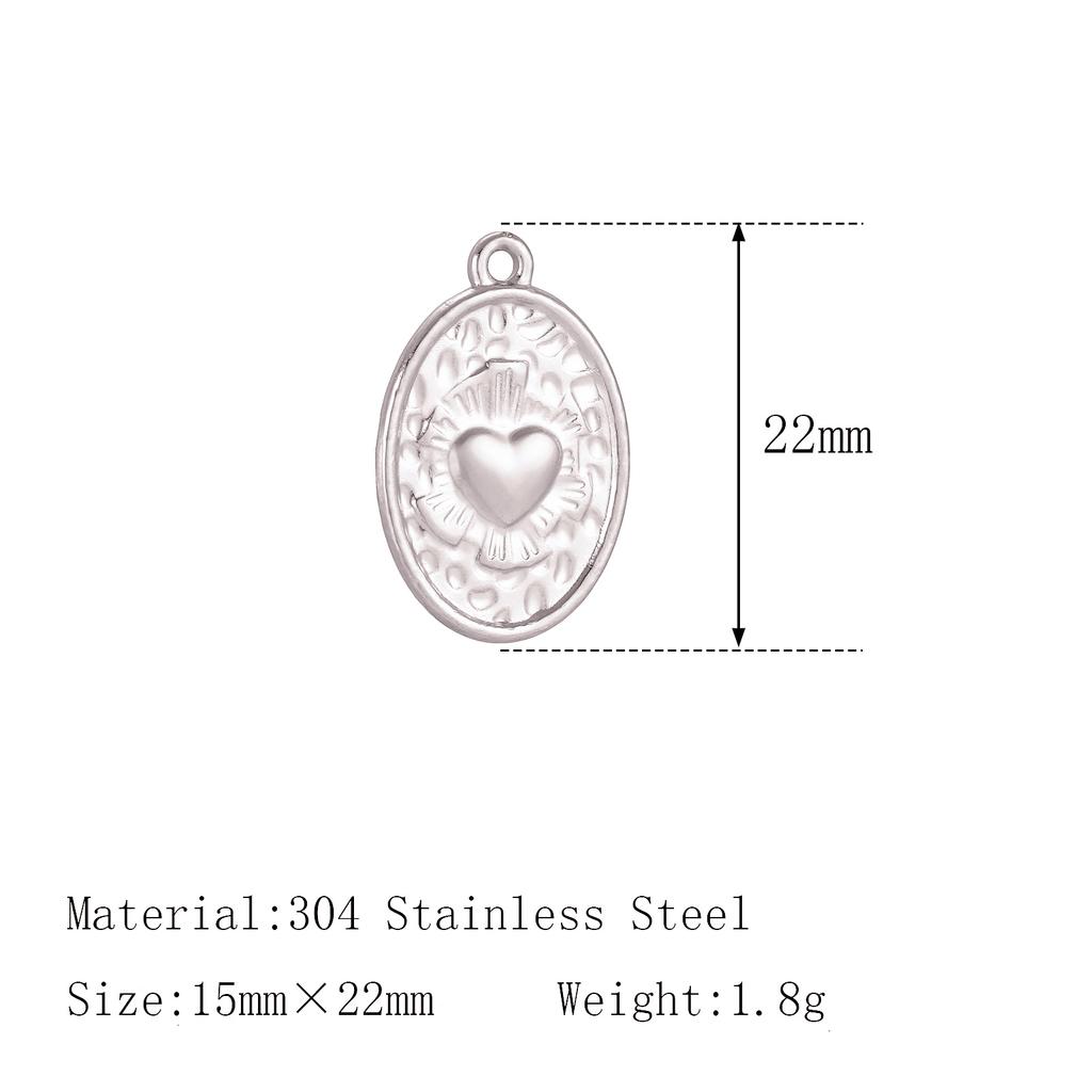3Pcs Large Heart/Sun Face/Flower Charms Stainless Steel Rectangle Big Pendants for Jewelry Connector DIY Necklace Jewelry Making