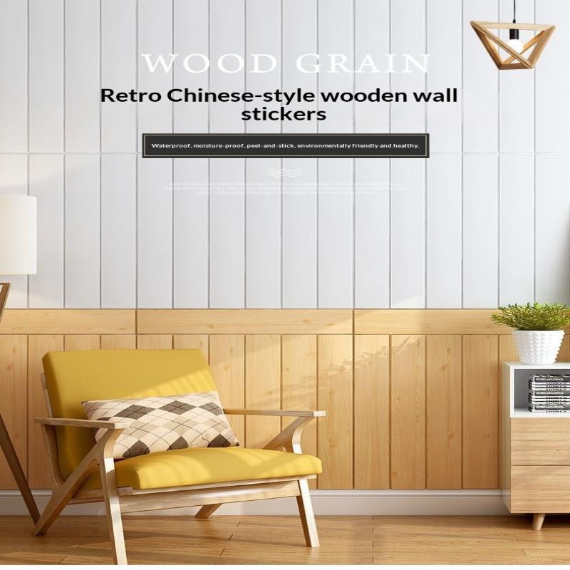 3D Wood Slat Wall Panels Self Adhesive Sound Absorbing For Home Living Room Office Wall Decor