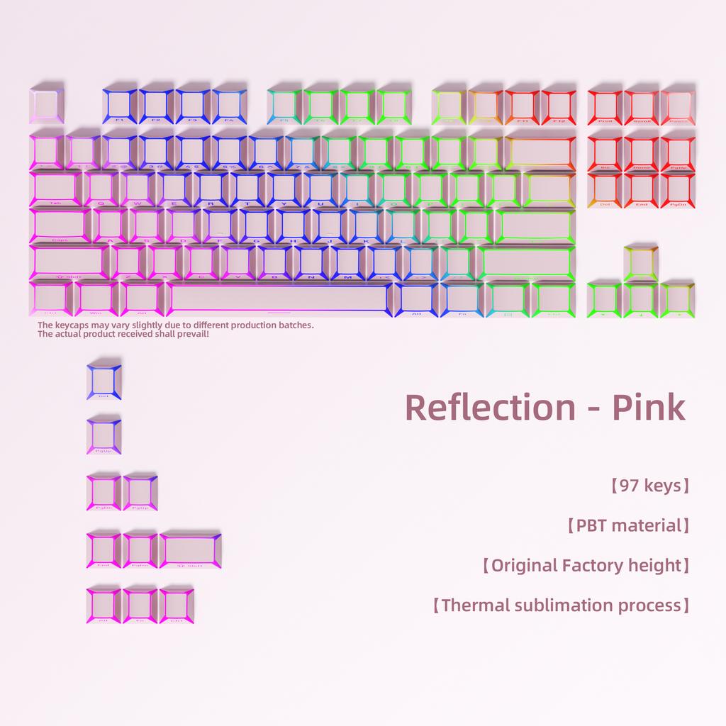 Colorful Shadow Keycaps Side Print Edge Backlit PBT White Black Pink Blue Cherry Profile 97 Keys Cap MX Gamer Keyboards AULA