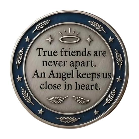 Friendship Protection Angel Souvenir Coin Metal Carving Guardian Angel Collectible Coin Round Badge Home Decoration Friends Gift