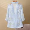 Women's Summer High-End Hollow-Out Chiffon Blazer - Blue Seven-Sleeve Sun Protection.