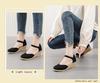 Women's Korean Style Versatile Summer Wedge Sandals: Breathable One-Strap High Heels for Fashion and Travel.