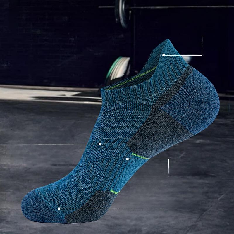Short, Breathable and Comfortable Running Socks, Wool Socks, Sweat-absorbing and Anti-slip Sports Socks, Thickened Loop Socks for Men