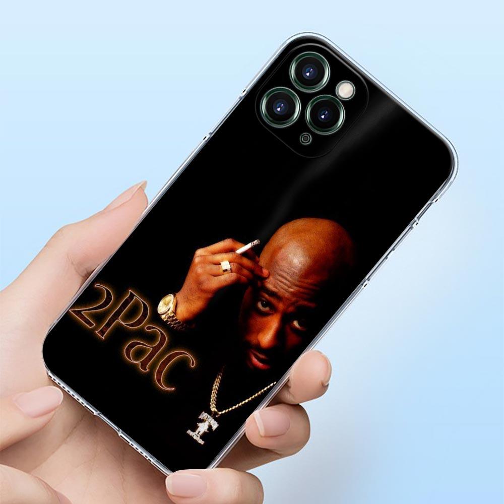 

2PAC Tupac Shakur Gangsta Rapper Shell Case for iPhone 15 11 12 13 14 16 Pro Max Mini 16 Plus 15Pro Soft Transparent Cover Funda iPhone 13