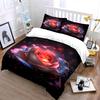 Elegant Rose Art Decoration Set Bedding Set with 1 Duvet Cover 2 Pillowcases Single Double King Queen, Gift