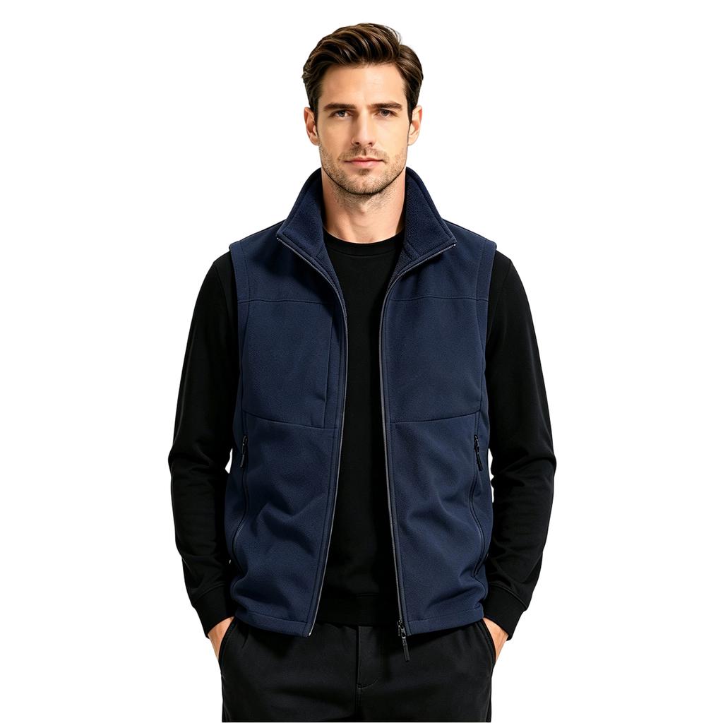 Men's Stand Collar Vest for and Winter - Lightweight Outdoor Casual Sports and Fishing Vest