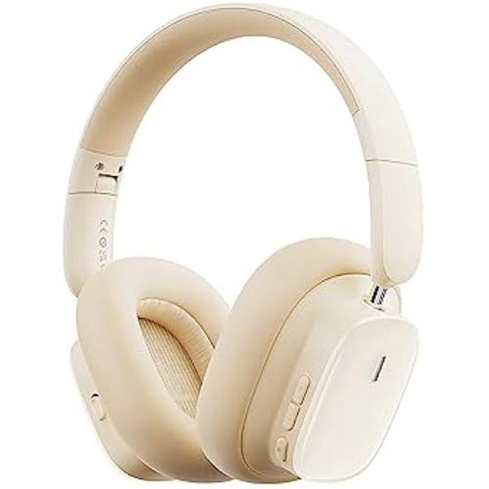 Casque Sans Fil - Baseus - Bowie H1i - Réduction De Bruit Active - Confortable - Blanc